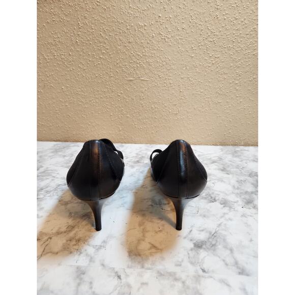DKNY Antonia Mary Jane Women's Black Leather Pointed Toe‎ Pump Heel Size 8.5 - Picture 3 of 9